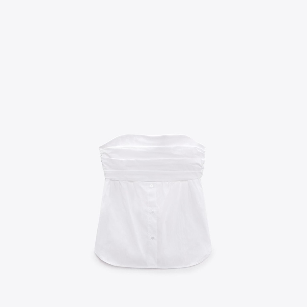 Zara White Strapless Top